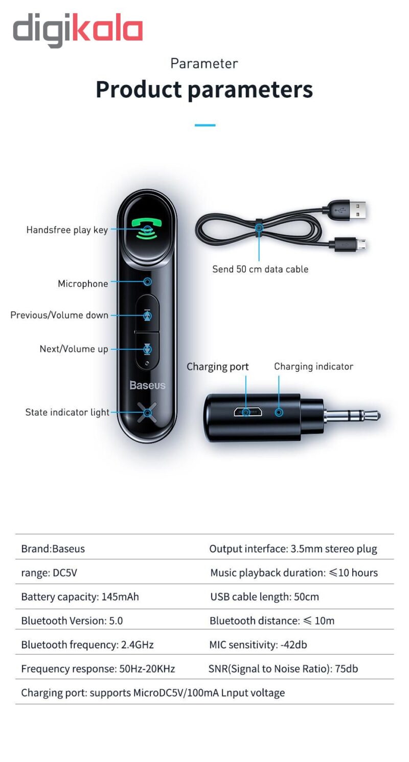 گیرنده بلوتوثی موزیک بیسوس مدل WXQY-01