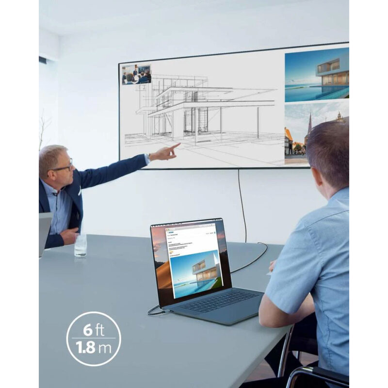 کابل تبدیل HDMI به USB-C انکر مدل Nylon 4K طول ۱٫۸ متر